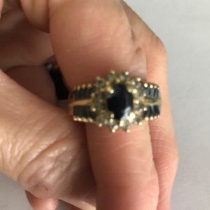 14K Gold Blue Sapphire Ring